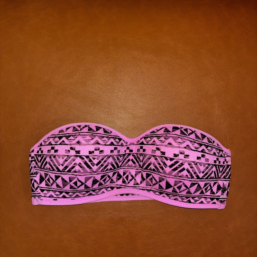 Pink Strapless Bandeau